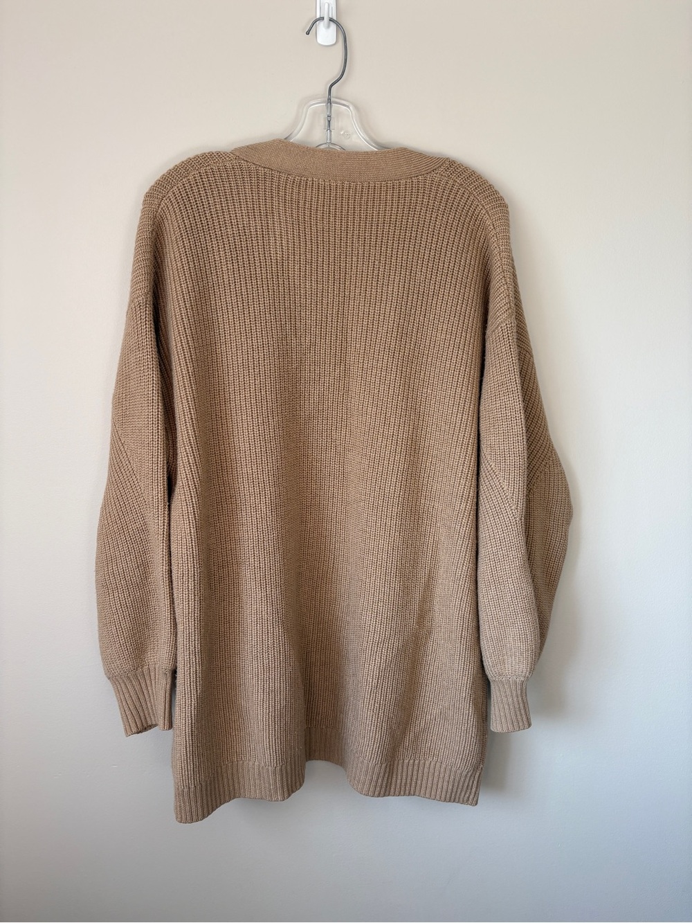 Aritzia Wilfred Free Unwind Merino Wool Cardigan Sweater Tan Camel Medium M - Picture 3 of 5